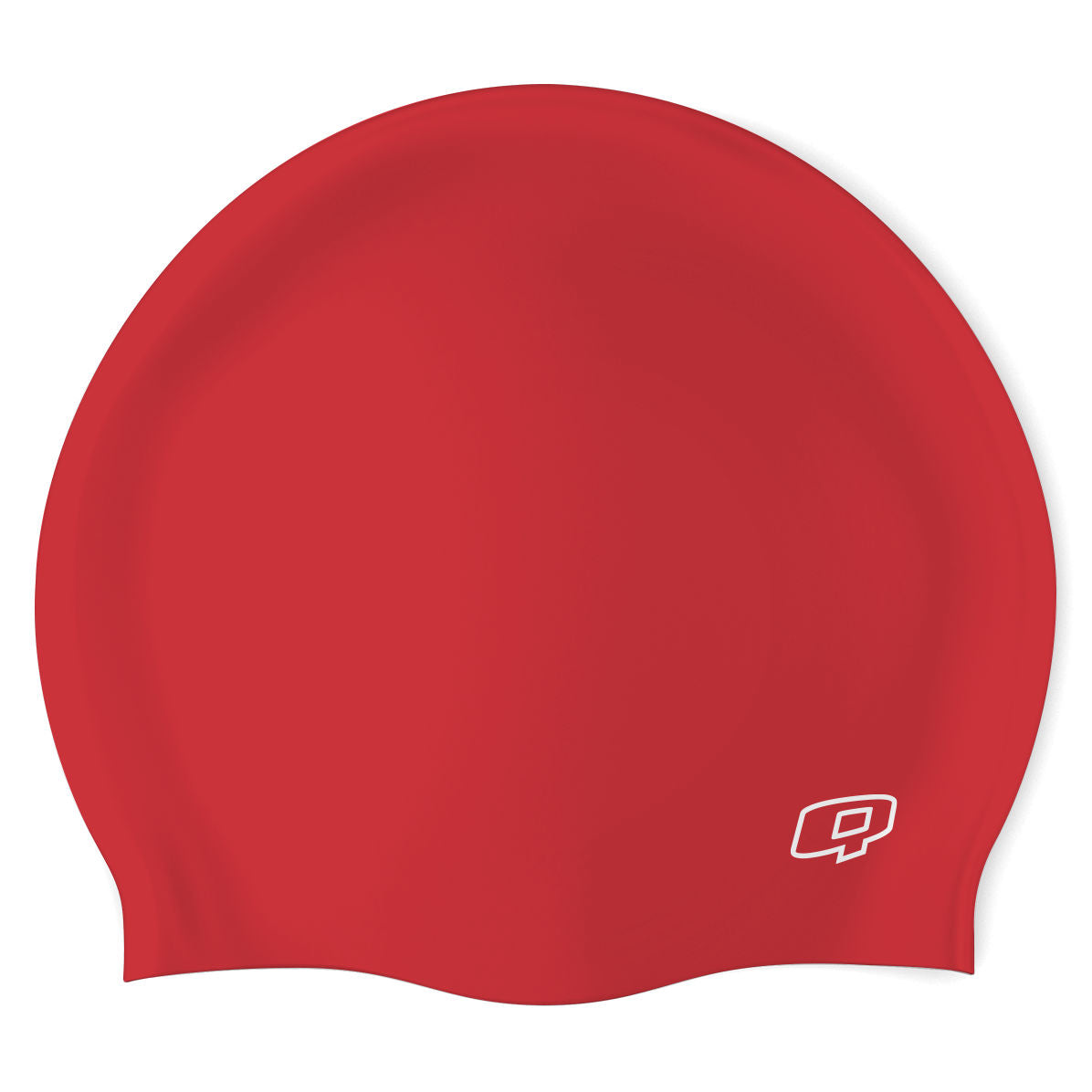 Q - Red - Wrinkle-Free Silicone Swimming Cap