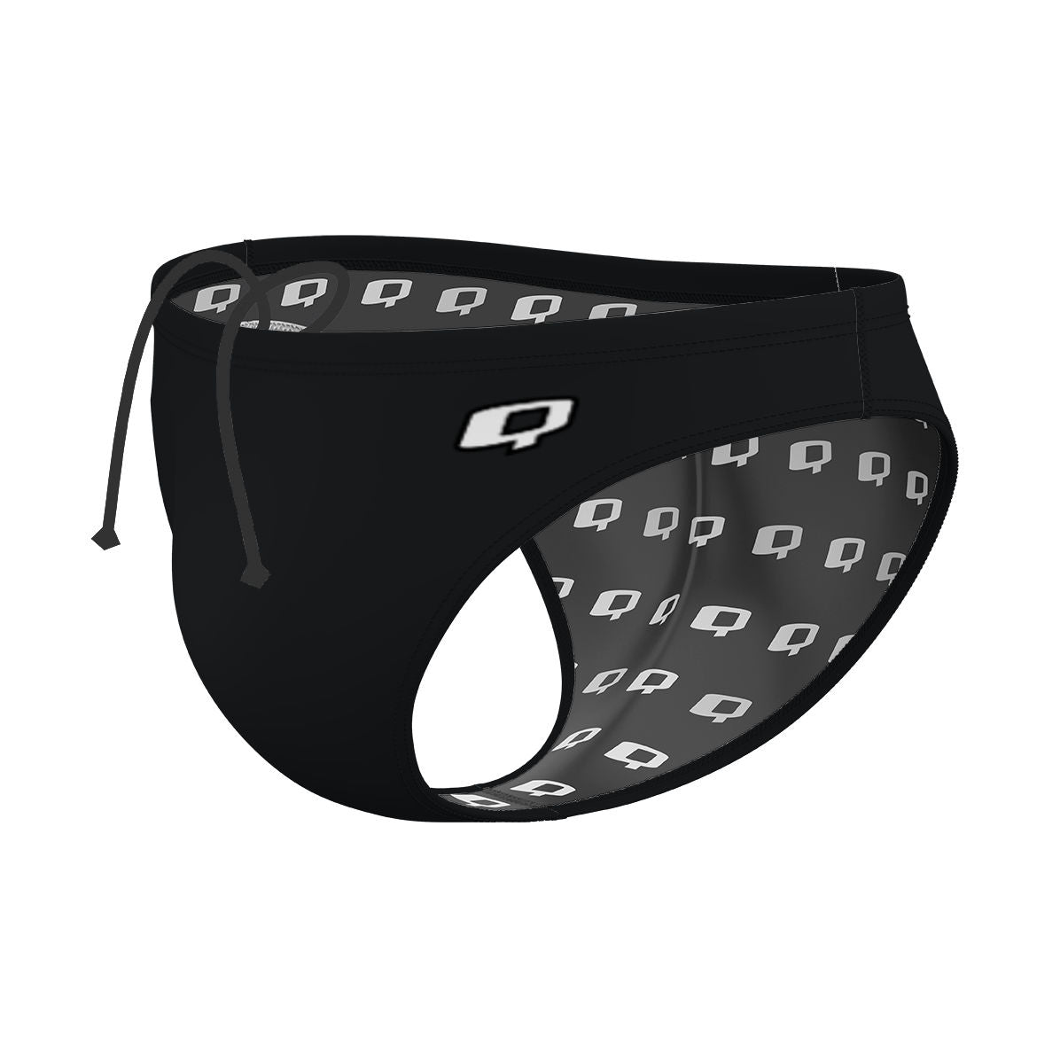 Solid Black - Solid Waterpolo Brief Swimsuit