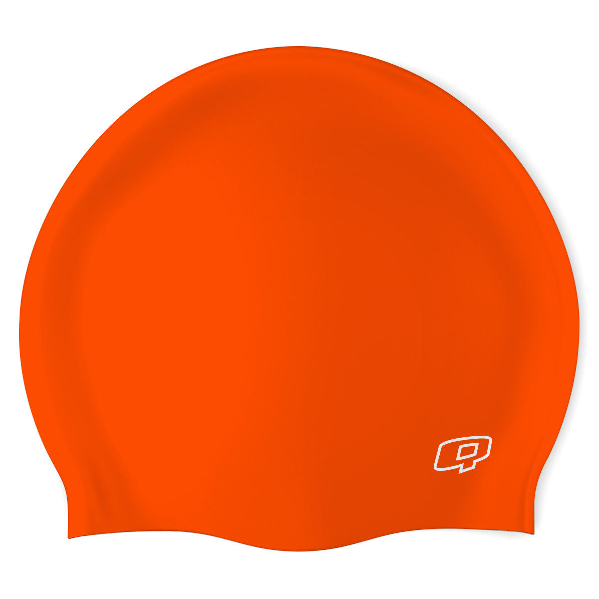Q - Orange - Wrinkle-Free Silicone Swimming Cap