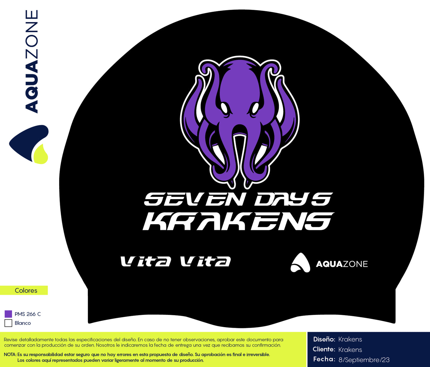 GORRA DE SILICO Carlos PugaN AQUA ZONE LISA NEGRA - KRAKEN