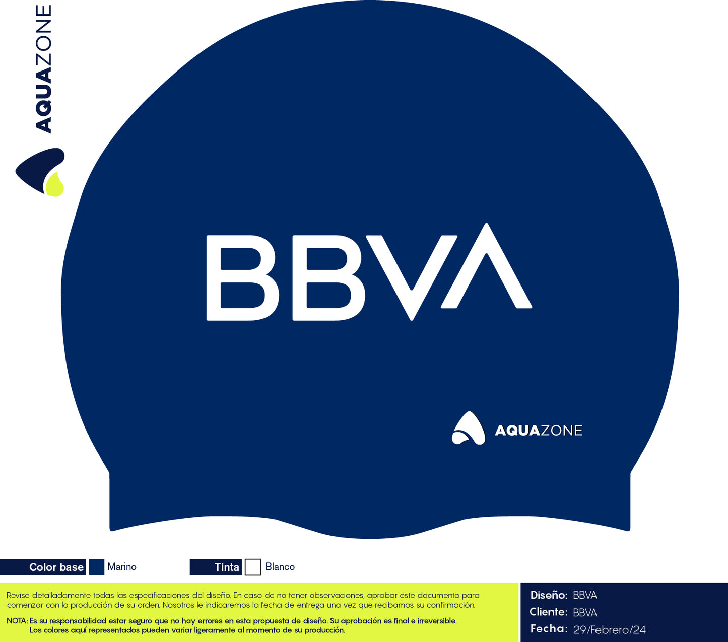 GORRA SILICON AZ MARINO SERIGRAFIA 2 TINTAS BBVA
