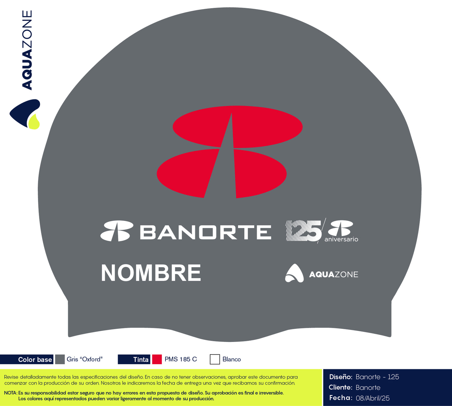 Banorte 2025 - Classic Silicone Swimming Cap