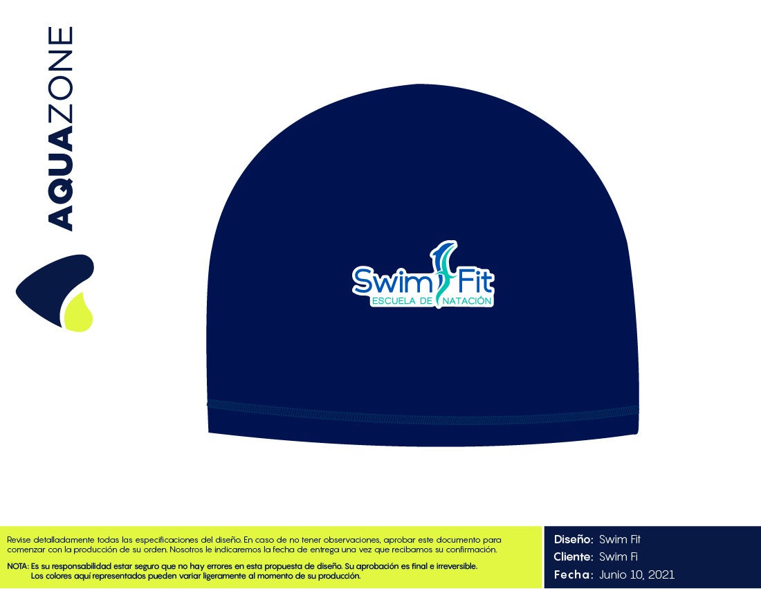 GORRA DE PBT AQUA ZONE MOD 02 ADULTO MARINO SWIMFIT