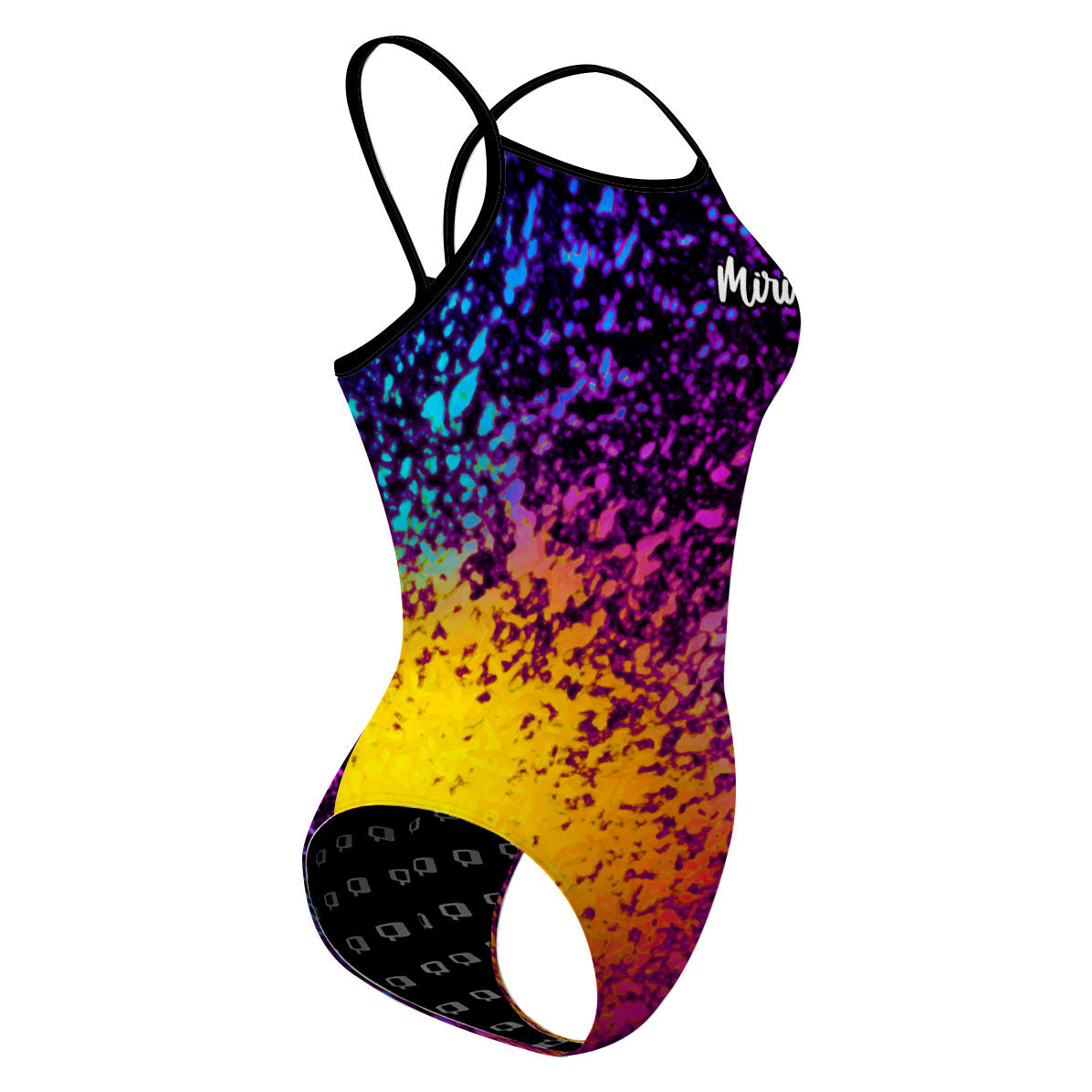 Miri - Retro Splash - Skinny Strap Swimsuit