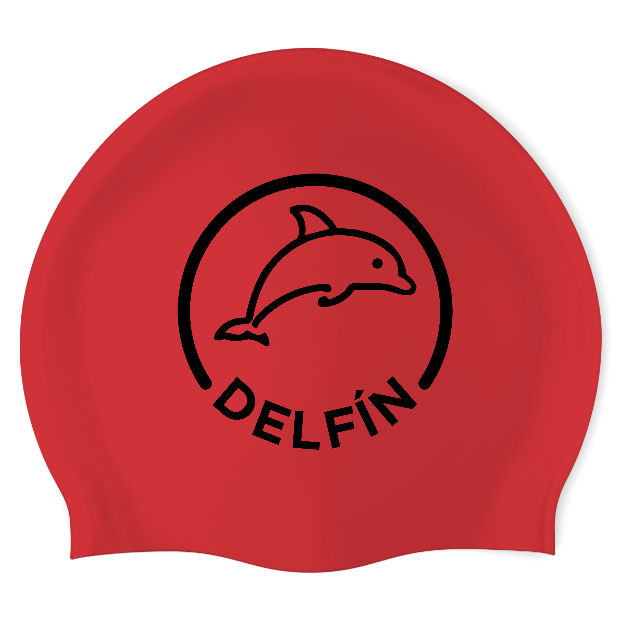 Sports World - Delfin  (RED/02) - Gorra Redonda de Silicón para Natación