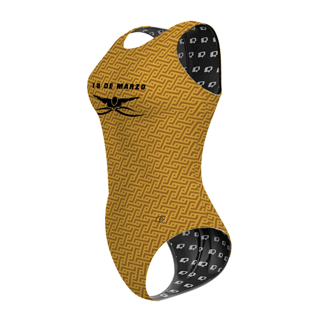 18 de Marzo - Dorado - Women's Waterpolo Swimsuit Classic Cut