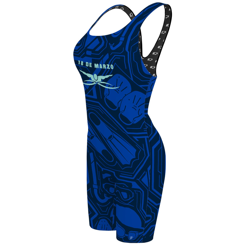 18 de Marzo - Azul - Classic Strap Long Knee Women Jammer