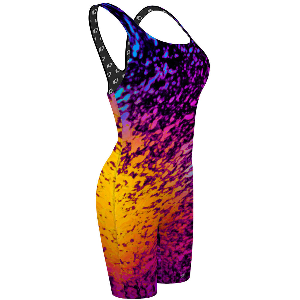 Retro Splash - Classic Strap Long Knee Women Jammer
