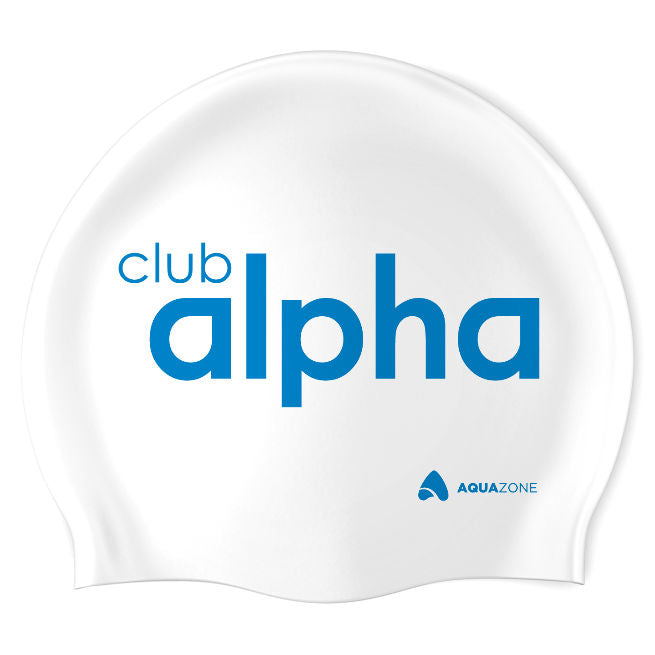 Club Alpha (WHT/01) - Wrinkle-Free Silicone Swimming Cap