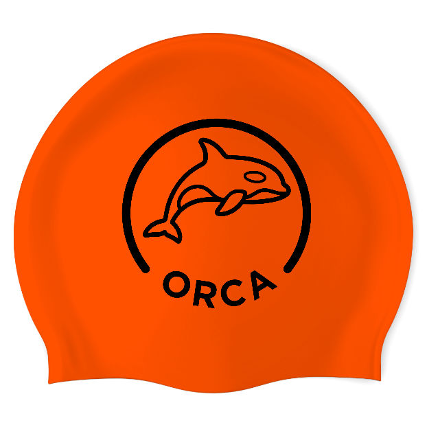 Sports World - Orca (ORG/02) - Gorra Redonda de Silicón para Natación