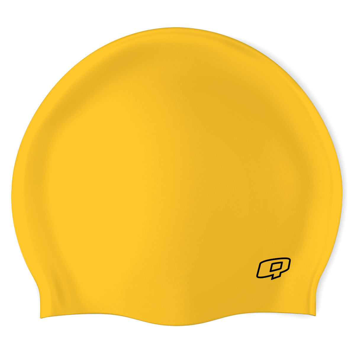 Q - Yellow - Wrinkle-Free Silicone Swimming Cap