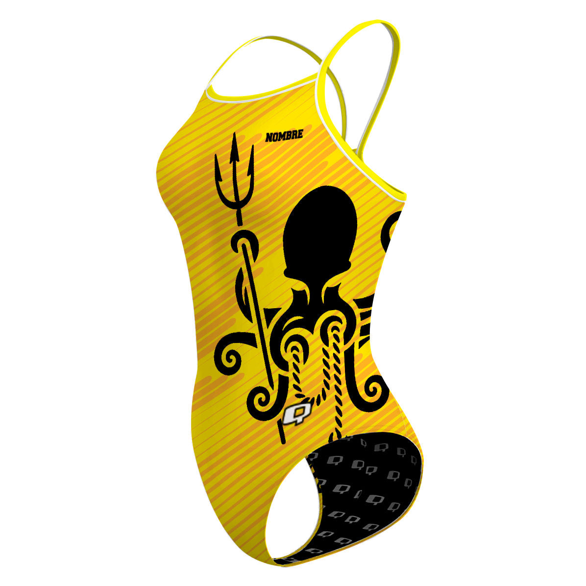 Krakens - Yellow - Skinny Strap Swimsuit