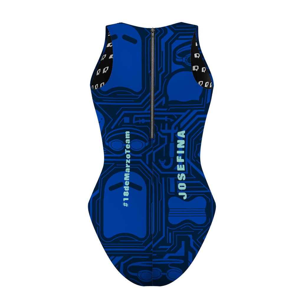 18 de Marzo - Azul - Women's Waterpolo Swimsuit Classic Cut