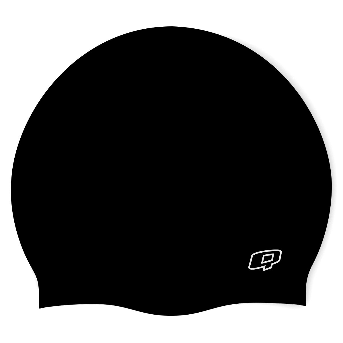Q - Black - Wrinkle-Free Silicone Swimming Cap