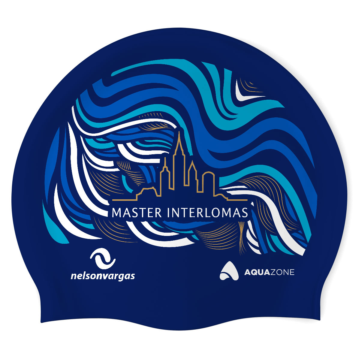 Master Interlomas (NBL-04) - Gorra Redonda de Silicón para Natación