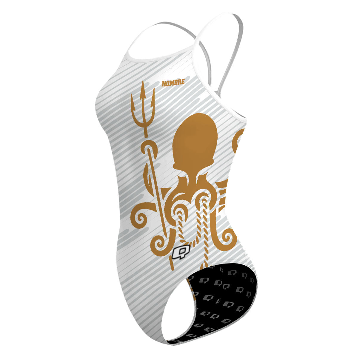 Krakens - White - Skinny Strap Swimsuit