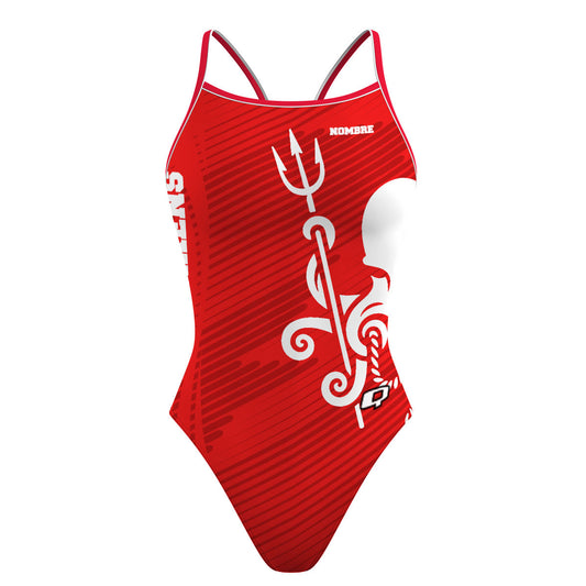 Krakens - Red - Skinny Strap Swimsuit