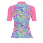 Cotton candy melt - Women's Surf UPF50+ Short Sleeve Rash Guard