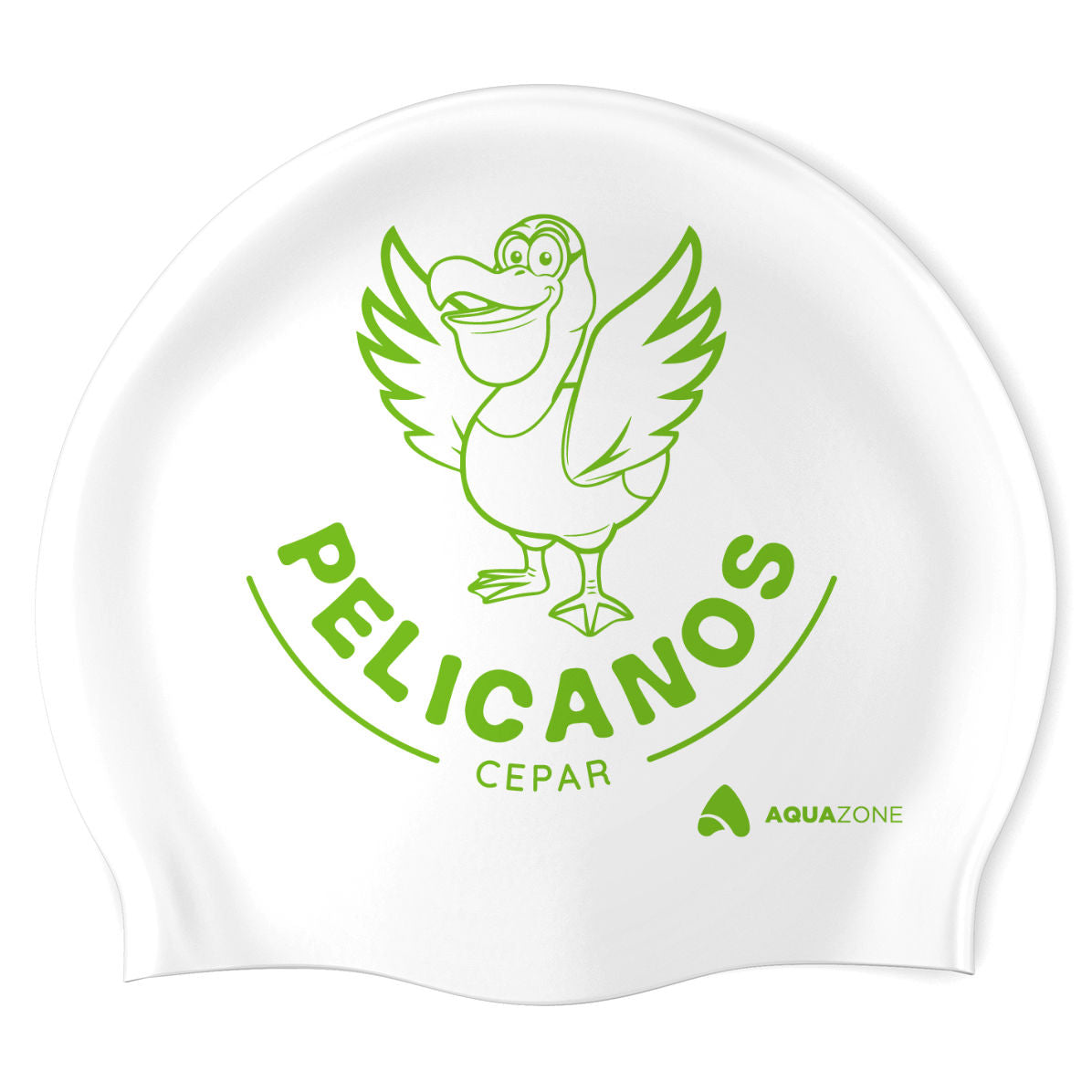 Pelicanos (WHT/02) - Classic Silicone Swimming Cap
