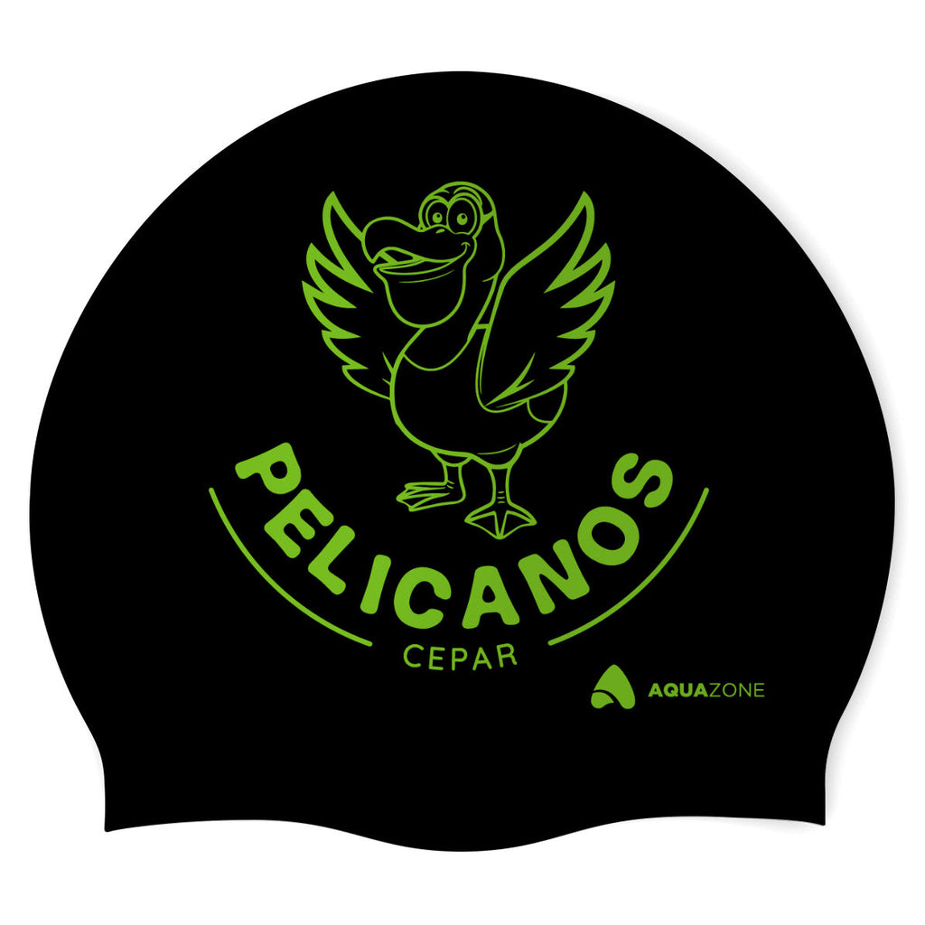 Pelicanos (BLK/02) - Classic Silicone Swimming Cap