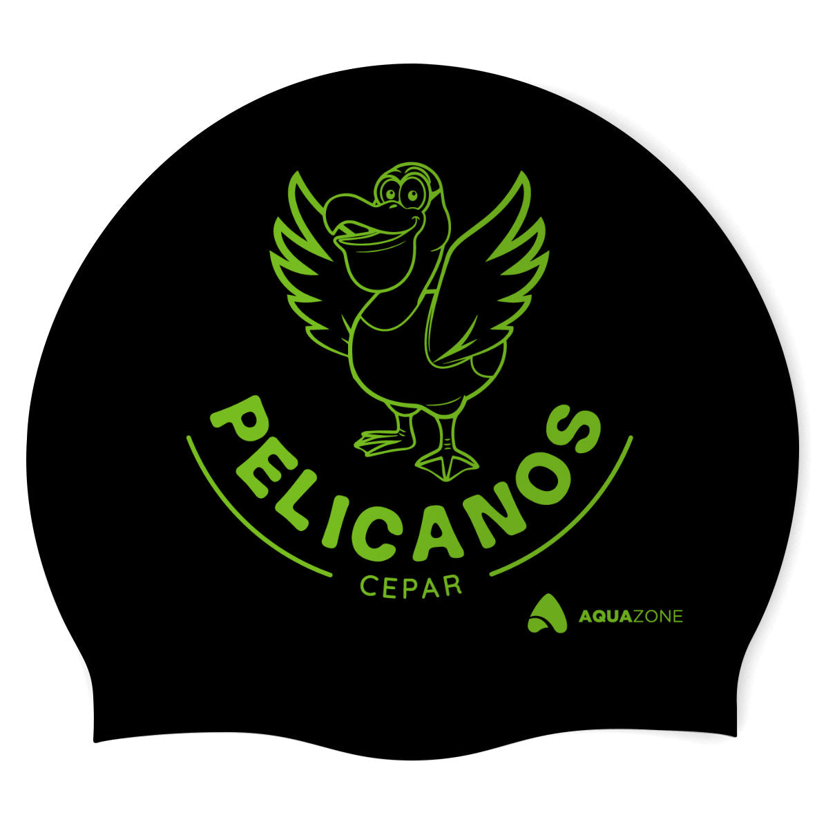 Pelicanos (BLK/02) - Classic Silicone Swimming Cap