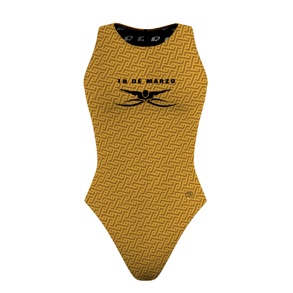 18 de Marzo - Dorado - Women's Waterpolo Swimsuit Classic Cut