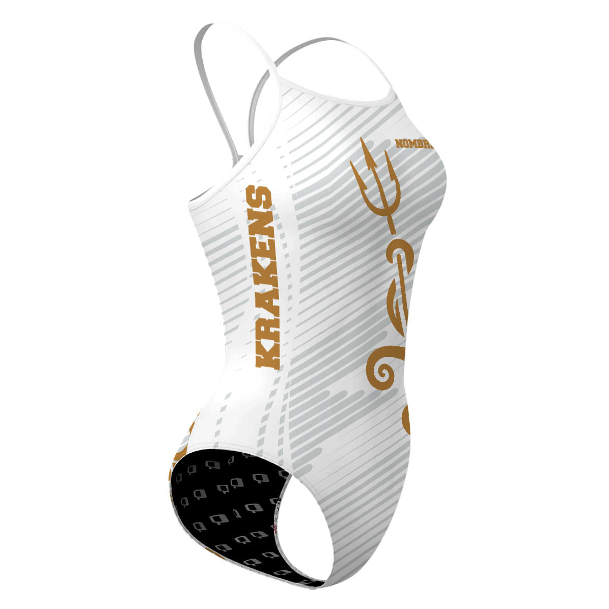 Krakens - White - Skinny Strap Swimsuit