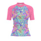 Cotton candy melt - Women's Surf UPF50+ Short Sleeve Rash Guard