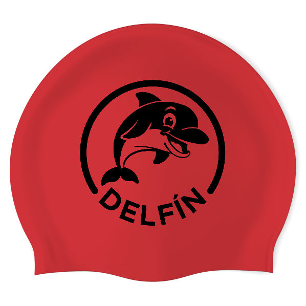 Sports World - Delfin (RED/02) - Gorra Redonda de Silicón para Natación