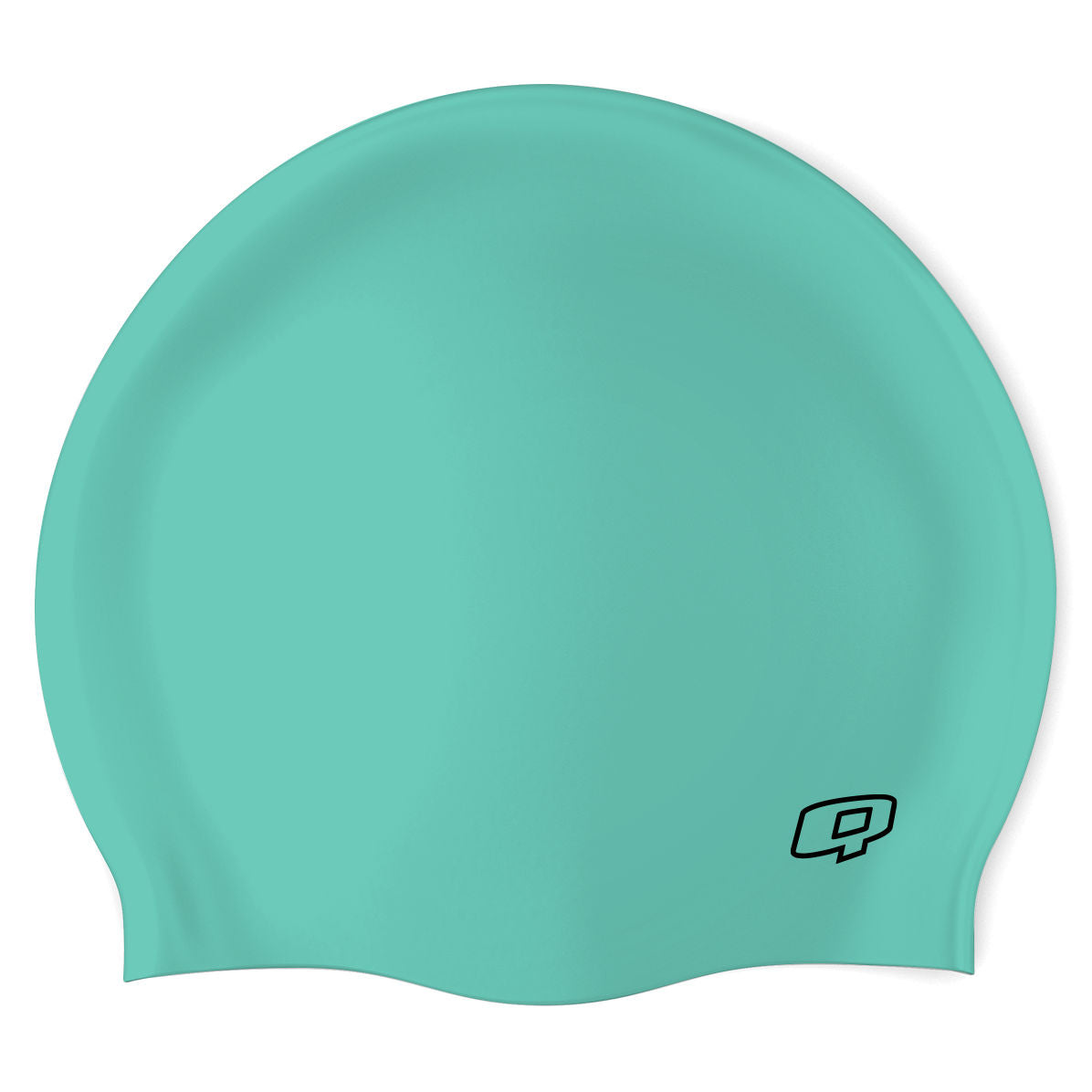 Q - Teal - Wrinkle-Free Silicone Swimming Cap