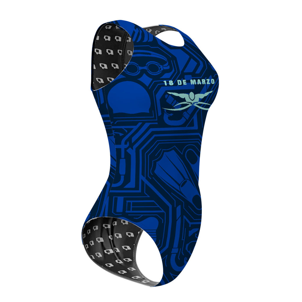 18 de Marzo - Azul - Women's Waterpolo Swimsuit Classic Cut