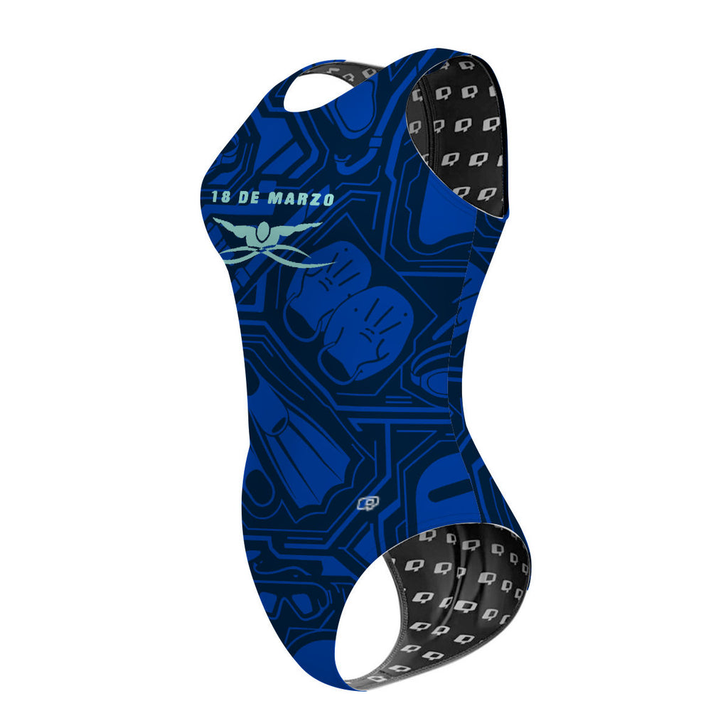 18 de Marzo - Azul - Women's Waterpolo Swimsuit Classic Cut