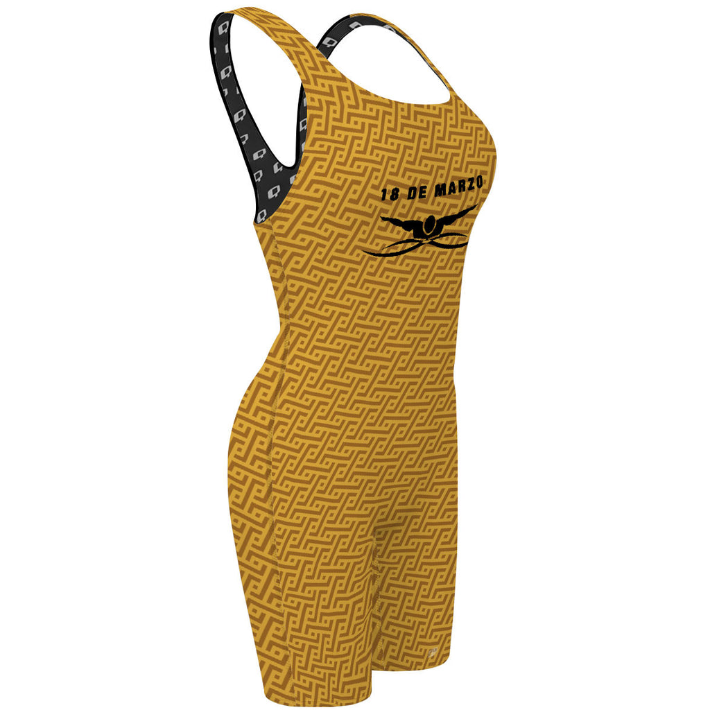 18 de Marzo - Dorado - Classic Strap Long Knee Women Jammer