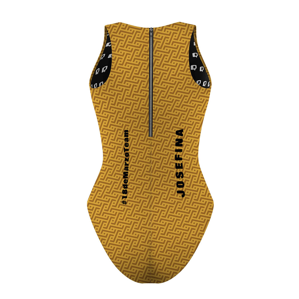 18 de Marzo - Dorado - Women's Waterpolo Swimsuit Classic Cut