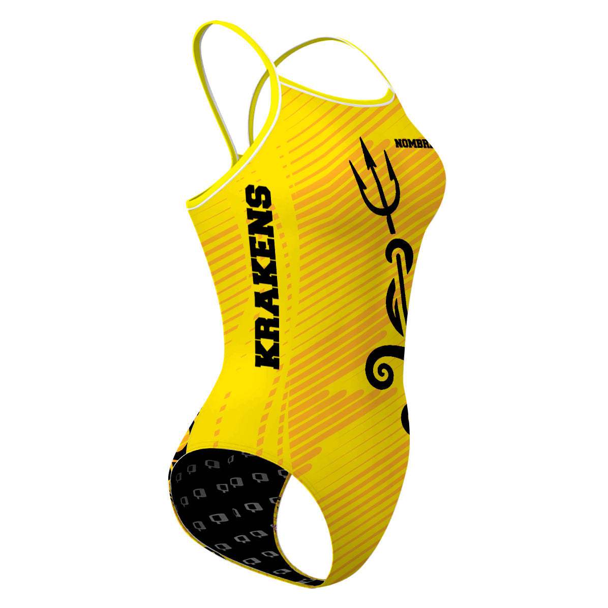Krakens - Yellow - Skinny Strap Swimsuit