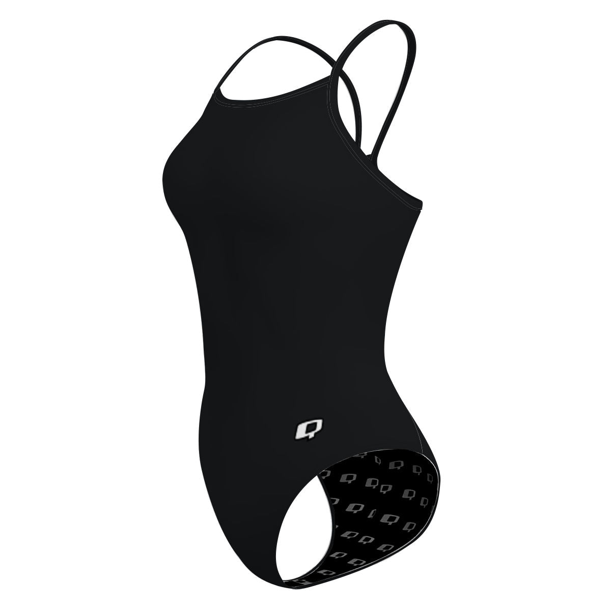 Skinny Strap Negro - Solid Skinny Strap Swimsuit