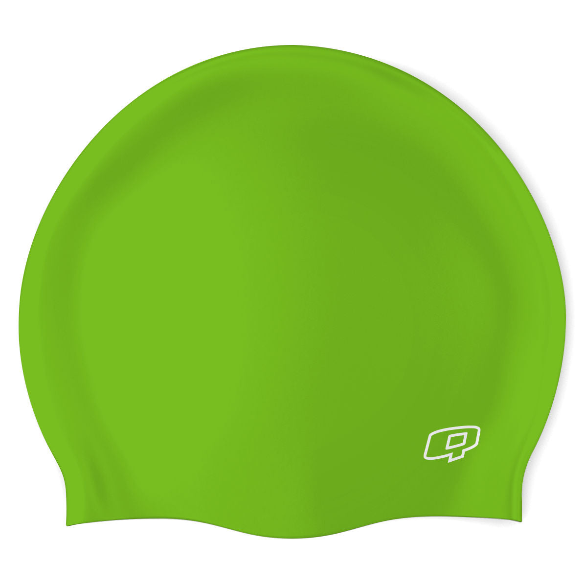 Q - Day Glo Green - Wrinkle-Free Silicone Swimming Cap
