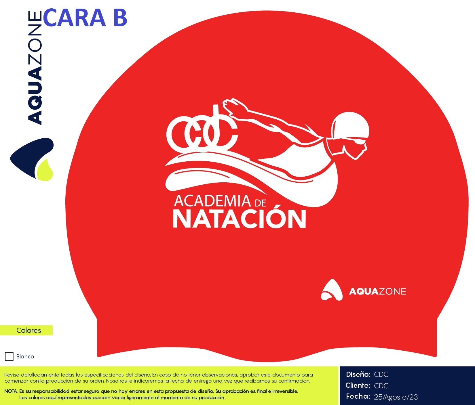 GORRA DE SILICON AQUA ZONE LISA ROJO CDC