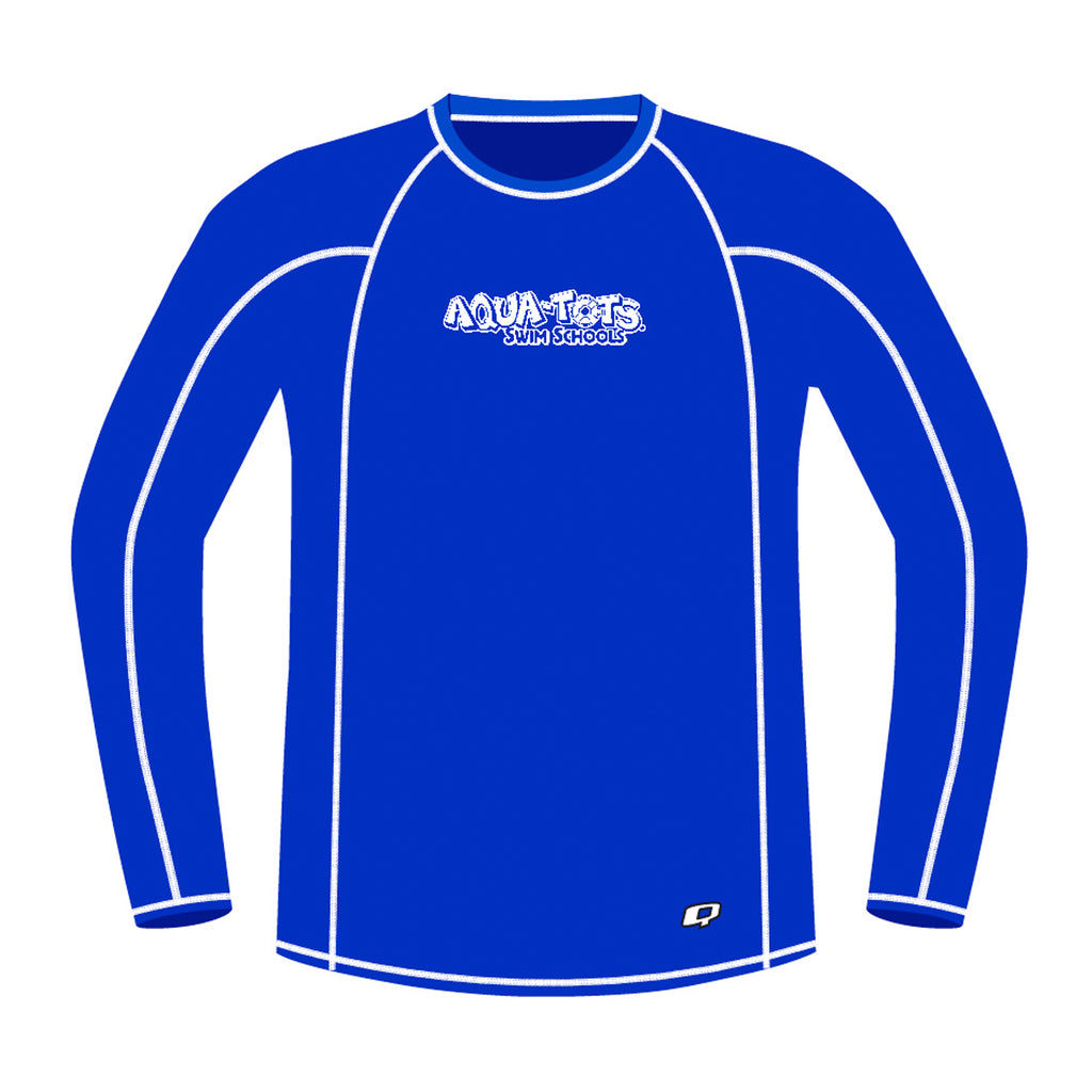 Aqua Tots Swim Schools Blue - Men's Surf UPF50+ Long Sleeve Rash Guard