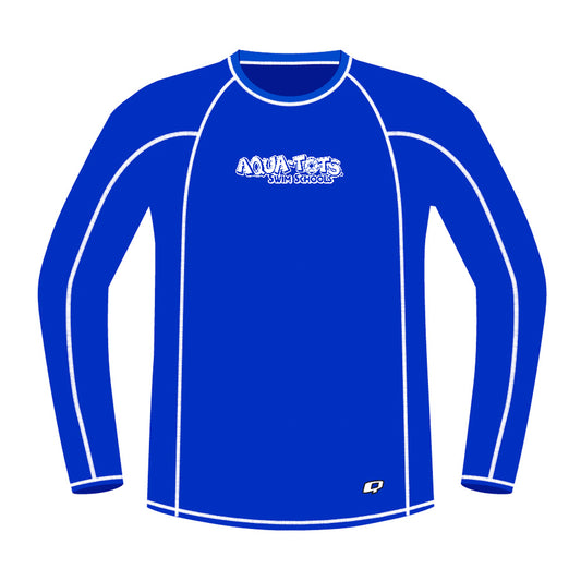 Aqua Tots Swim Schools Blue - Men's Surf UPF50+ Long Sleeve Rash Guard