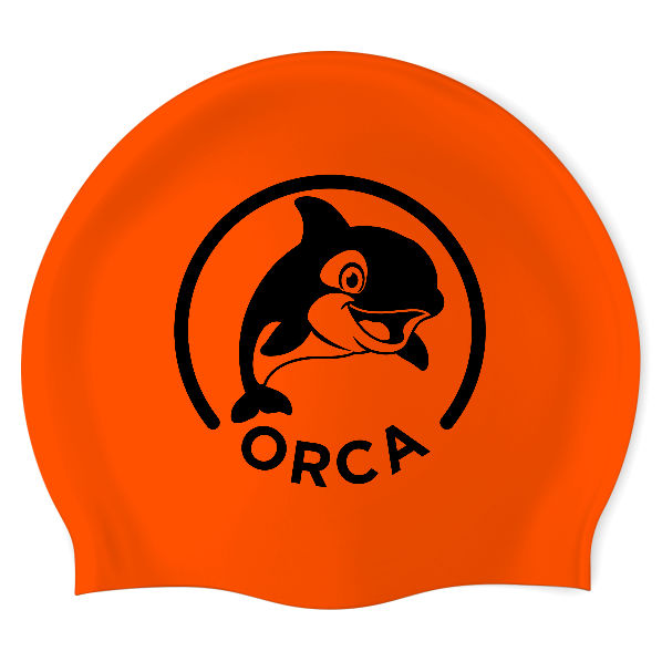 Sports World - Orca (ORG/02) - Gorra Redonda de Silicón para Natación