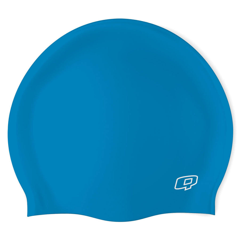 Q - Light Blue - Wrinkle-Free Silicone Swimming Cap