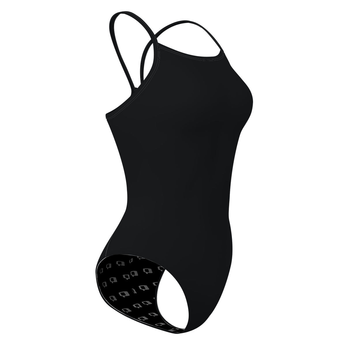 Skinny Strap Negro - Solid Skinny Strap Swimsuit