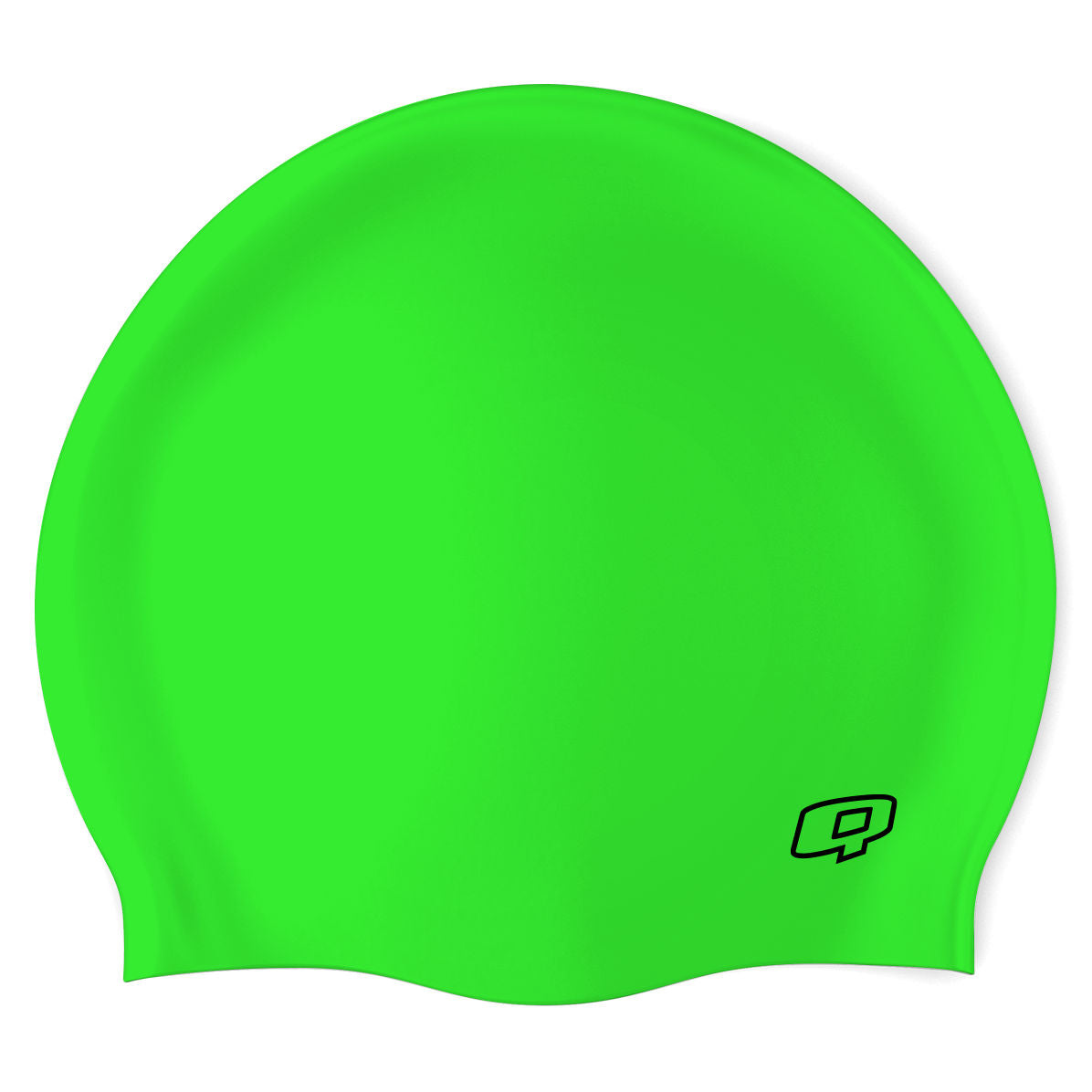 Q - Neon Green - Wrinkle-Free Silicone Swimming Cap