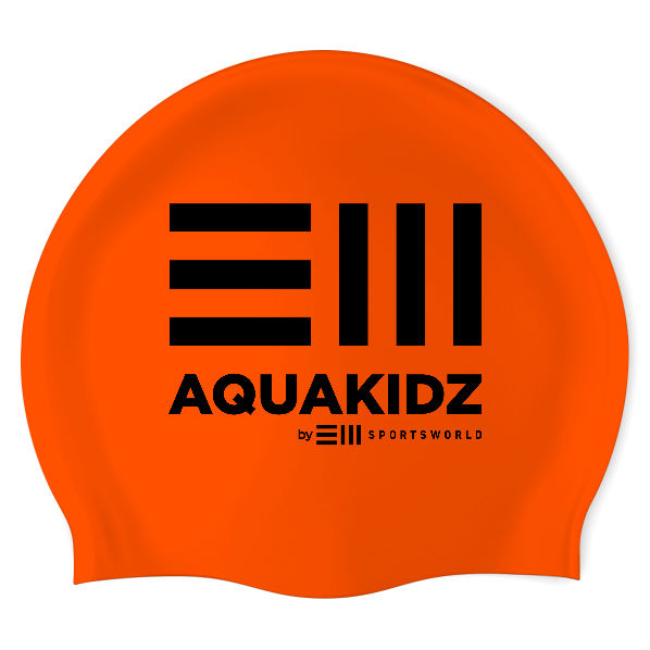 Sports World - Orca (ORG/02) - Gorra Redonda de Silicón para Natación