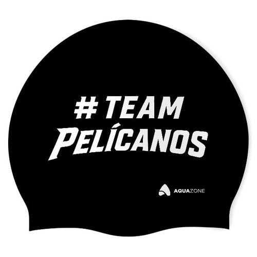 Acuatica Pelicanos # Team (BLK/04) - Gorra Redonda de Silicón para Natación