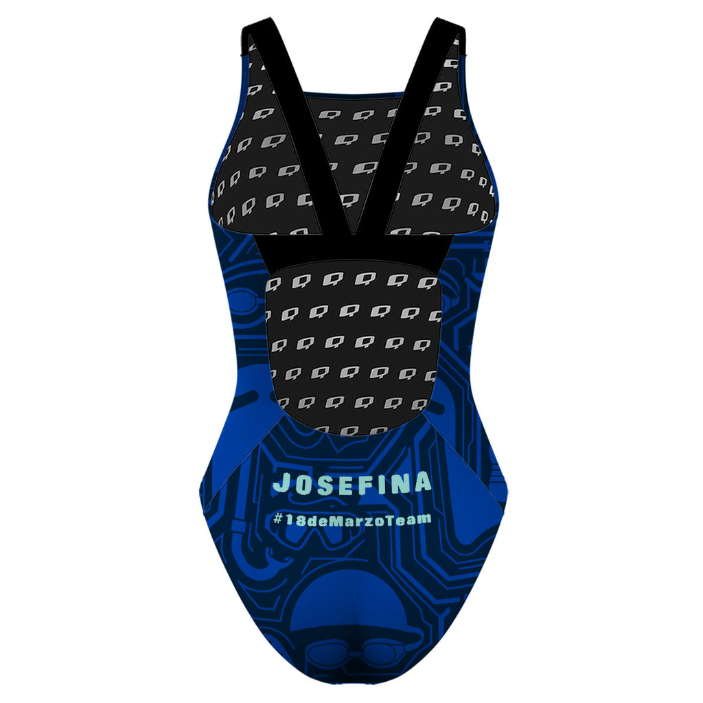 18 de Marzo - Azul - Classic Strap Swimsuit