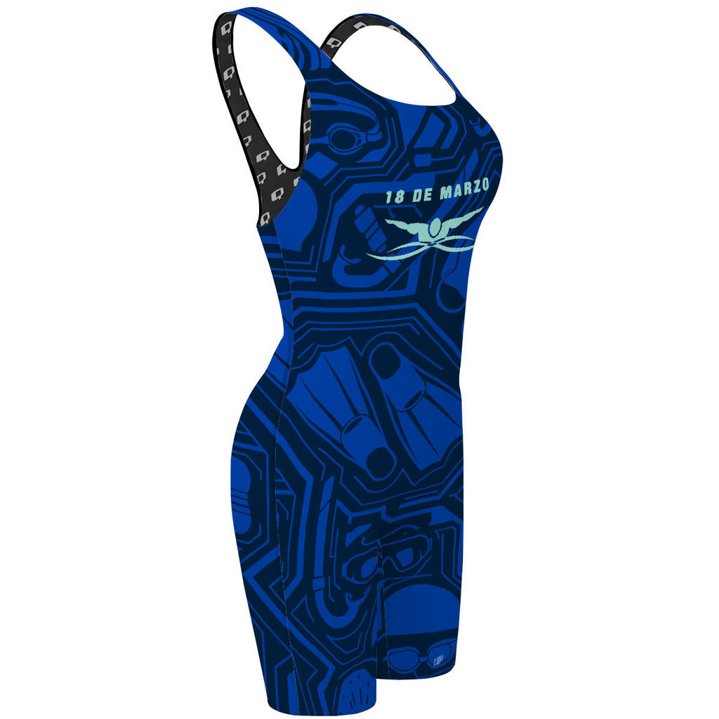 18 de Marzo - Azul - Classic Strap Long Knee Women Jammer