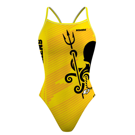 Krakens - Yellow - Skinny Strap Swimsuit