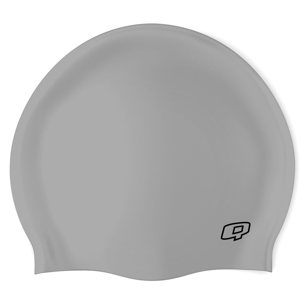 Q - Silver - Wrinkle-Free Silicone Swimming Cap